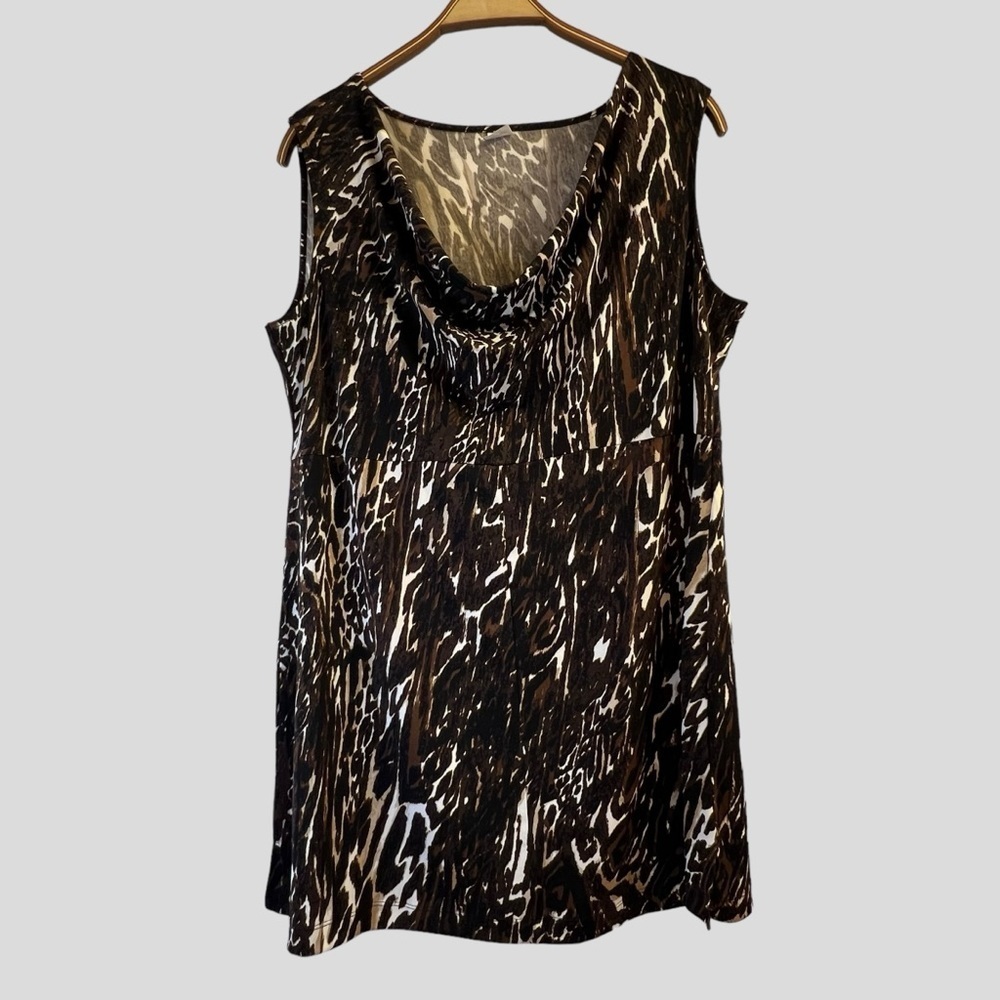 Jockey Women’s Tank Top L Leopard Print Tunic Length Sleeveless